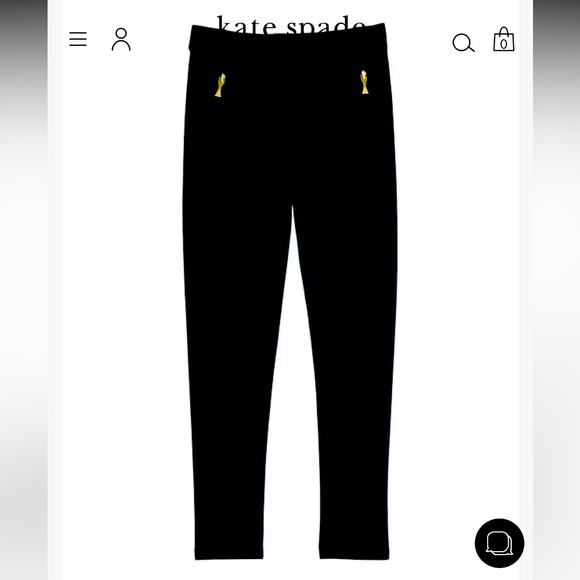 kate spade Other - NWT Kate Spade Toddler Zipper Black Leggings Sz 4Y #0759